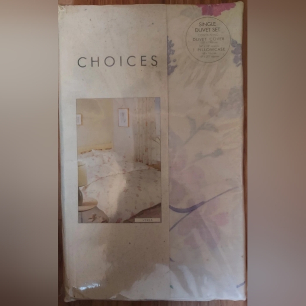 Choices Lydia Single Duvet Cover  Bedding Set Cover Pillowcase New Beige Floral